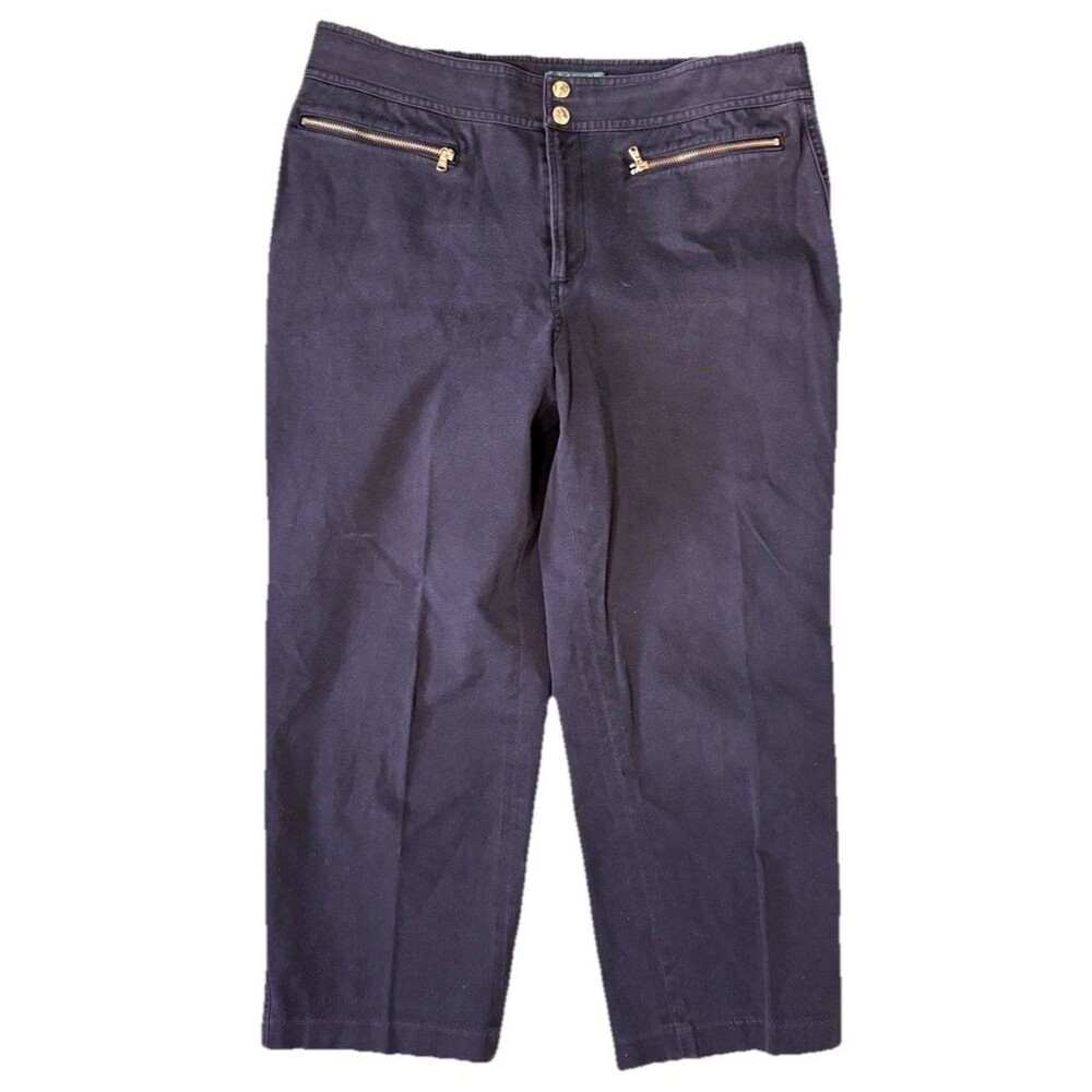Lauren Ralph Lauren‎ Active Womens Jeans Size 12 Mid Rise Black Denim Pants